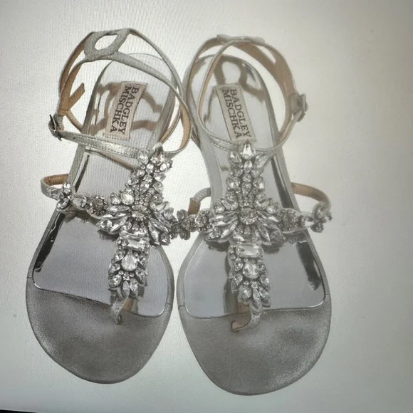 Badgley Mischka Crystal Embellished Sandals - Picture 7 of 9